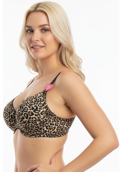 Kadın Destekli Balenli Leopar Desen Sütyen BB2060 fiyatları
