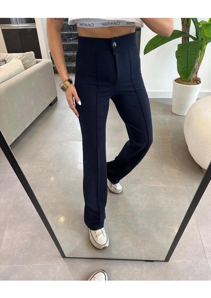 Kadın Yüksek Bel Full Likralı Krep Kumaş Pantolon fiyatları