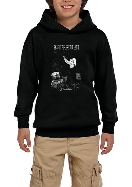 Burzum Filosofem Siyah Çocuk Kapşonlu Sweatshirt