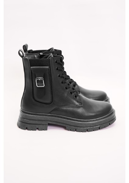 Tek Tokalı Suni Deri Bot Kadın Bot Bağcıklı Bot Kadın Postal indirimleri