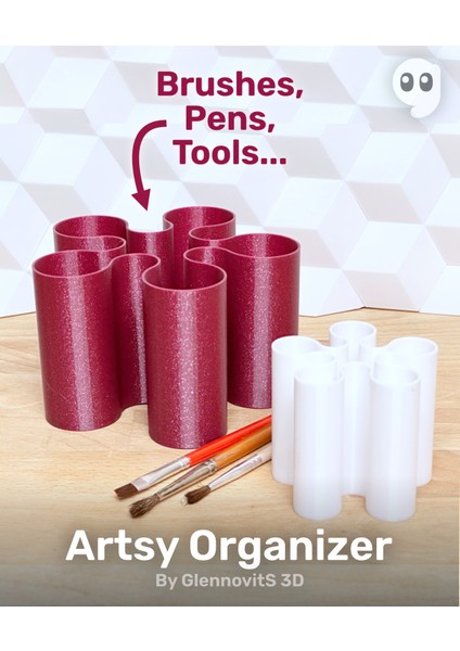 Artsy Organizer (Fırça, Kalem Veya Alet Masaüstü Standı)
