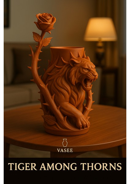 Vazo Sanatı – Cesur Enerjiye Sahip Kaplan Düzenleyici Saksı