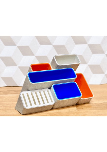 Eğimli Masaüstü Düzenleyici (Minimum, Modern ve Renkli Saklama Alanı) fırsatları