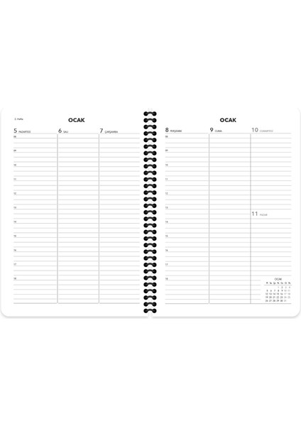 Keskin 2026-20*28 Spiralli Haftalık Ajanda-Kırmızı fiyatları