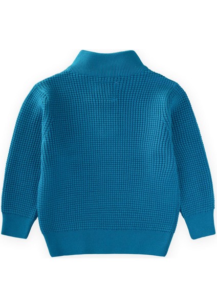 Selanik Triko Fermuarlı Kazak 2-11 Yaş Turkuaz fiyatları