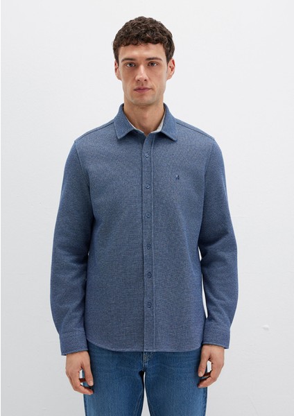 M Logo Nakışlı Lacivert Örme Gömlek 0211763-70718