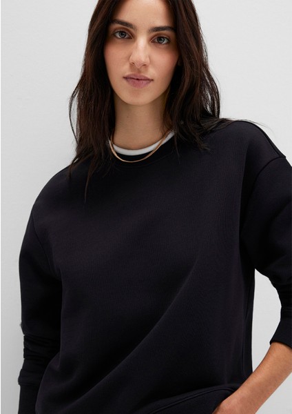 Bisiklet Yaka Siyah Sweatshirt 1S10435-900