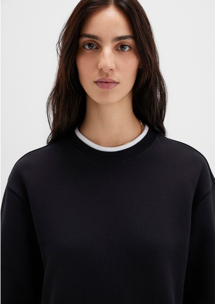 Bisiklet Yaka Siyah Sweatshirt 1S10435-900