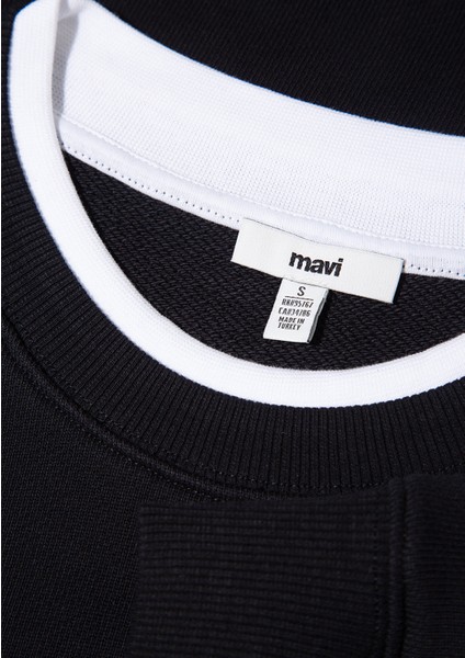 Bisiklet Yaka Siyah Sweatshirt 1S10435-900