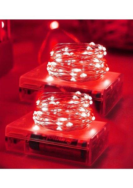 Ev Balkon ve Parti Için 3 Metre Pilli Kırmızı Renk Peri LED Yılbaşı Süsü Işık fırsatları