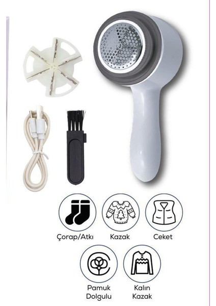 USB Şarjlı Altı Bıçaklı Tiftik Temizleme Makinesi Kumaş Tüy Alma Cihazı Hızlı Kolay Güvenli Temizlik fiyatları