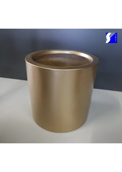 Gold Renkli Dekoratif Fiber Saksı 30cm X 30cm