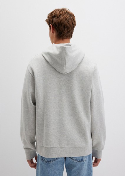 Mavi Logo Kapüşonlu Gri Sweatshirt 0S10469-80018