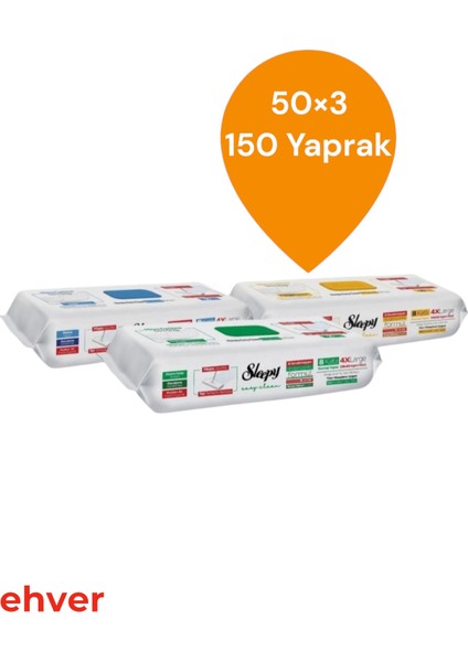 3'lü Easy Clean Mopa Uyumlu Karma Yer Temizlik Havlusu (150 Yaprak) fiyatları