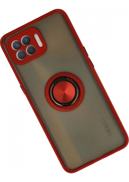 Ieg Oppo Reno 4 Lite Kılıf Montreal Yüzüklü Silikon Kapak - Kırmızı fiyatları