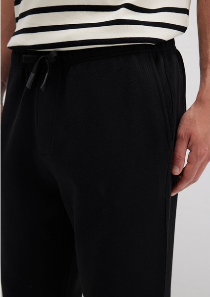 Siyah Örme İnterlok Pantolon 0010521-900