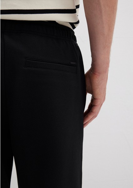 Siyah Örme İnterlok Pantolon 0010521-900