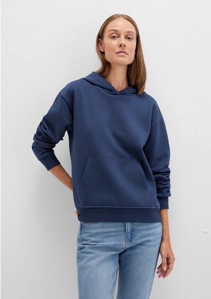 Kapüşonlu Lacivert Basic Sweatshirt 167299-70488