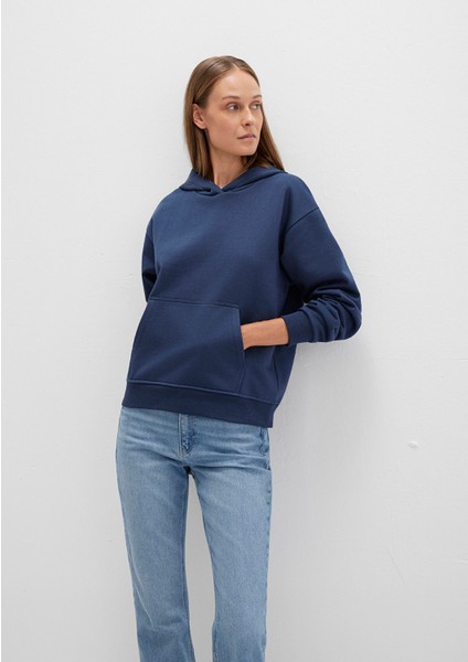 Kapüşonlu Lacivert Basic Sweatshirt 167299-70488
