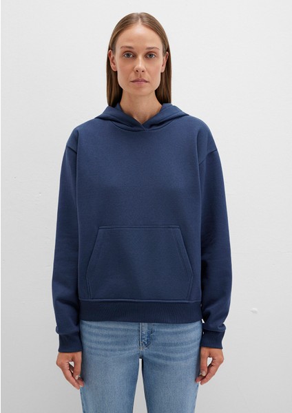 Kapüşonlu Lacivert Basic Sweatshirt 167299-70488