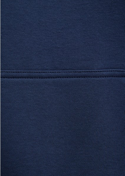 Kapüşonlu Lacivert Basic Sweatshirt 167299-70488