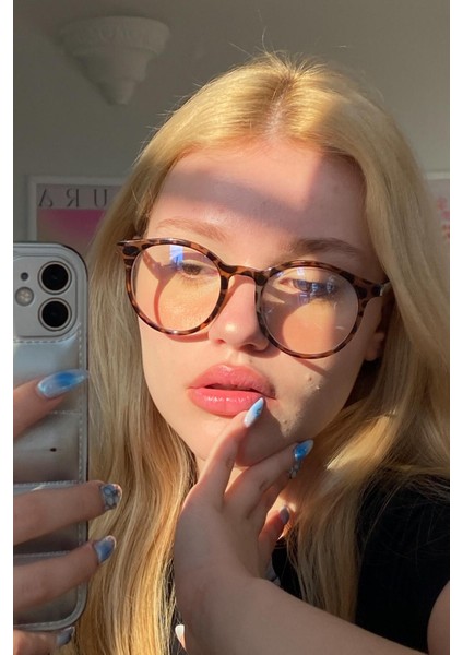 Zeok Kadın Blue Block Gözlük Leopar