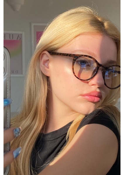 Zeok Kadın Blue Block Gözlük Leopar modelleri