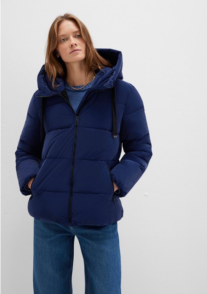 Kapüşonlu Lacivert Şişme Mont 1110043-81774