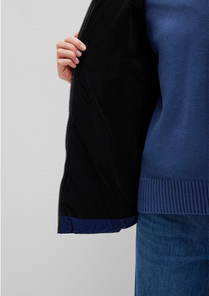 Kapüşonlu Lacivert Şişme Mont 1110043-81774