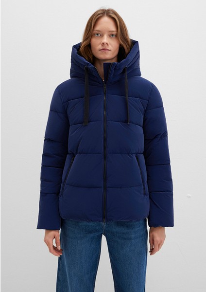 Kapüşonlu Lacivert Şişme Mont 1110043-81774