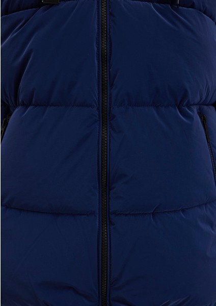 Kapüşonlu Lacivert Şişme Mont 1110043-81774