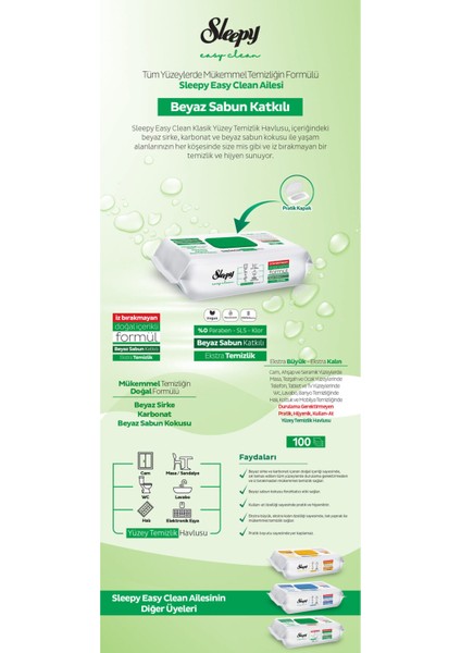 easy Clean Yüzey Temizlik Havlusu 100 Lü 4 Paket (400 Yaprak) Ipek Makyaj Temizlik Pedi Hediye fiyatları