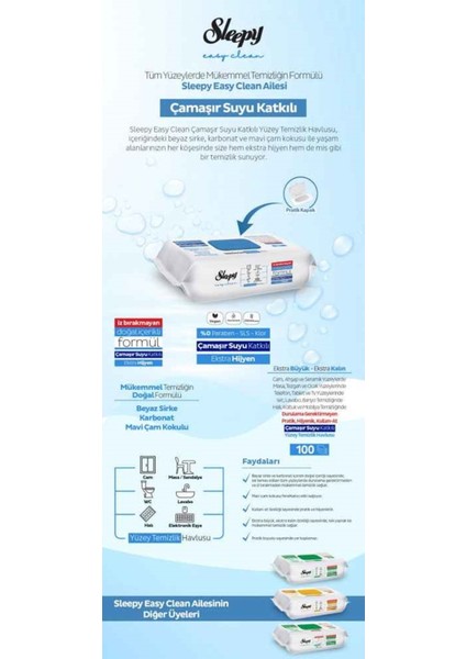 easy Clean Yüzey Temizlik Havlusu 100 Lü 4 Paket (400 Yaprak) Ipek Makyaj Temizlik Pedi Hediye fırsatları