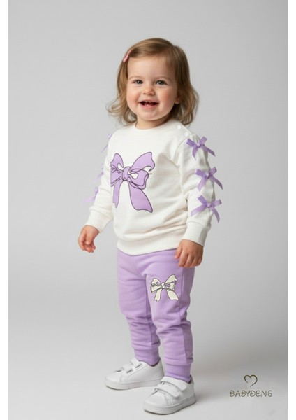 Fiyonklu Kız Bebek 2’li Eşofman Takımı Omuz Çıtçıtlı,yan Kurdele DETAYLI,%100PAMUK Mevsimlik Alt-Üst fırsatları