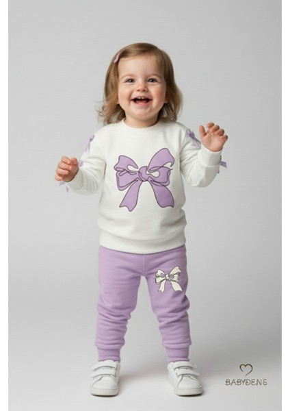 Fiyonklu Kız Bebek 2’li Eşofman Takımı Omuz Çıtçıtlı,yan Kurdele DETAYLI,%100PAMUK Mevsimlik Alt-Üst indirimleri
