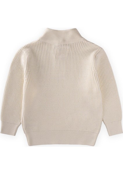 Selanik Triko Fermuarlı Kazak 2-11 Yaş Ekru fiyatları