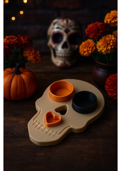 Şeker Kafatası Atıştırmalık ve Biblo Tepsisi – Día De Los Muertos Organizer