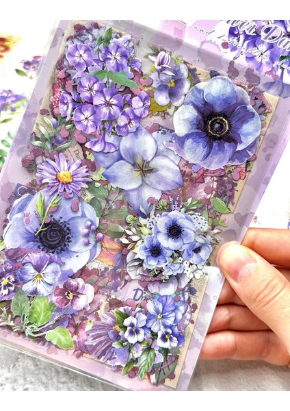 Mor Düşler Çiçek Sticker Seti 6 Yaprak Sticker Setetiketçıkartmabullet Journal fırsatları