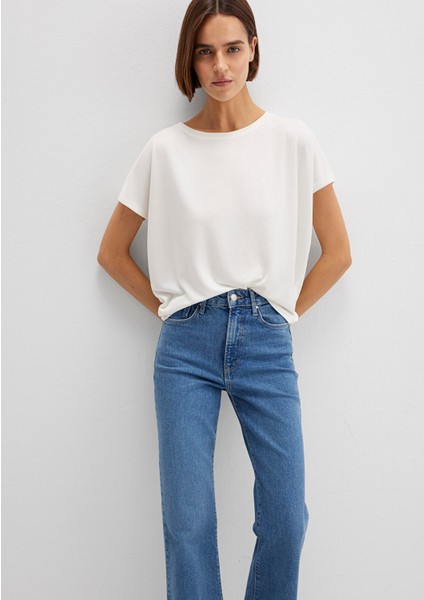 Lux Touch TENCEL TM Modal Ekru Basic Tişört 167245-25705