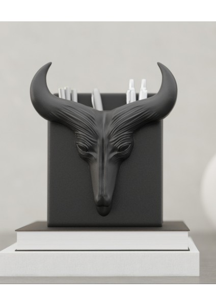 Bull Desk Organizer - Acımasız Boğa Başı Dekoruyla Cesur Enerjiyi Ortaya Çıkarın