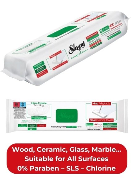 Easy Clean Mop Uyumlu Mendiller|beyaz Sabun Katkı Maddesi|tüm Zemin Tipleri|50 Yaprak indirimleri