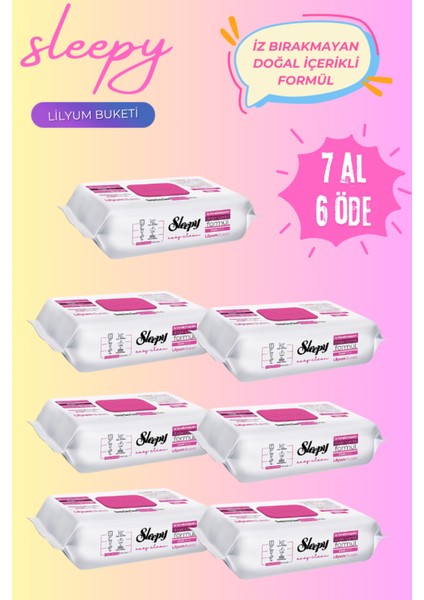 Easy Clean Lilyum Buketi Yüzey Temizlik Havlusu Mendili - 100 Yaprak 7 Al 6 Öde