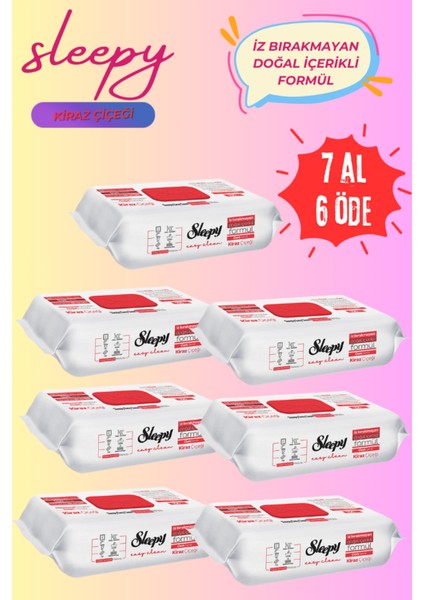 Easy Clean Kiraz Çiçeği Yüzey Temizlik Havlusu Mendili - 100 Yaprak 7 Al 6 Öde