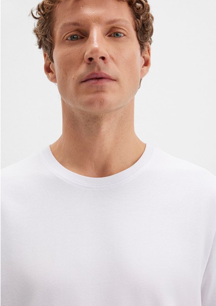 Stretch Beyaz Basic Tişört 0610252-620