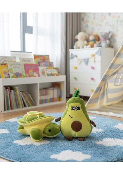 Atakids Sevimli Kaplumbağa ve Avakado Peluş Oyuncak - Uyku Arkadaşı Seti