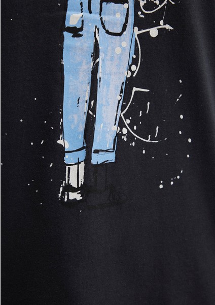 Denim Kız Baskılı Antrasit İstanbul Tişört 168890-29726