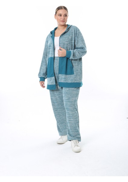 Kadın Büyük Beden Selanik Kumaş Lacivert Alt Üst Takım fiyatları