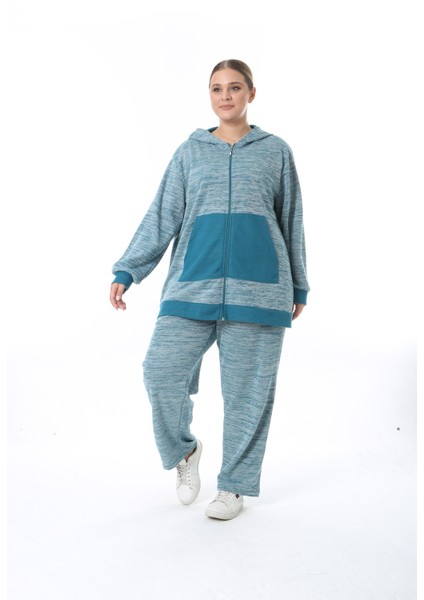 Kadın Büyük Beden Selanik Kumaş Lacivert Alt Üst Takım indirimleri