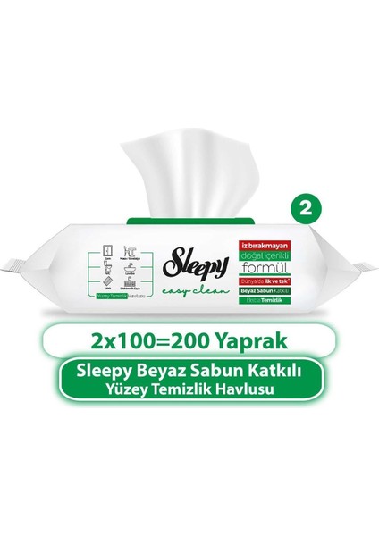 Easy Clean Beyaz Sabun Katkılı Yüzey Temizlik Havlusu&mendili 2X100 (200 Yaprak) fiyatları