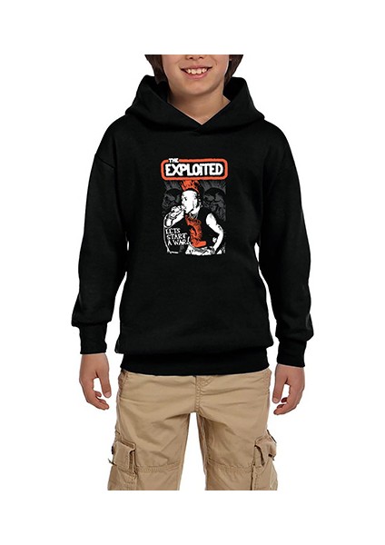 The Exploited On Stage Siyah Çocuk Kapşonlu Sweatshirt